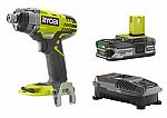 Ryobi 18-Volt ONE+ Lithium-Ion Cordless 3-Speed 1/4 in. Impact Driver Kit with Battery and Charger $49
