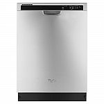 Whirlpool 24 in. Front Control Built-in Tall Tub Dishwasher in Monochromatic Stainless Steel with 1-Hour Wash Cycle $329