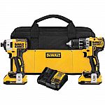 DeWALT MAX XR Lithium Ion Brushless Drill Driver and Impact Combo Kit $167