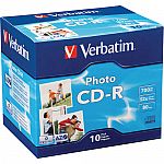 Verbatim CD-R or DVD-R (Recordable Compact Disc (Case of 10) $0.99