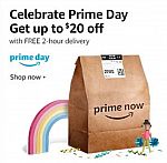 for Prime members: $10 Off 1st Prime Now or Whole Foods Market Order + $10 Off 2nd Order