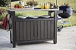 Keter Unity XL Indoor Outdoor Entertainment BBQ Storage Table / Serving Cart with Metal Top $116.73