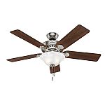 Hunter Buchanan 52-in Brushed Nickel Indoor Ceiling Fan with Light Kit $65 (50% Off)