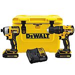 DEWALT 2-Tool 20-Volt Lithium Ion Brushless Cordless Combo Kit $179 (org $329)