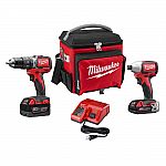 Milwaukee (2-Tool) M18 18-Volt Lithium-Ion Brushless Cordless Compact Hammer Drill/Impact Combo Kit $179 (49% Off) and more