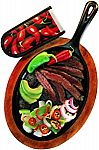 Lodge LFSR3 Cast Iron Fajita Set, Pre-Seasoned $14.39