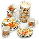 Mainstays 16-Piece Festive Fall Pumpkins Dinnerware Set $18