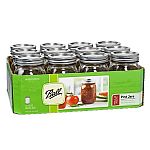 12-ct Ball Glass Mason Jar with Lid and Band, 16oz $6.07 (was $17.43)