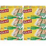 600-Count Glad Zipper Food Storage Sandwich Bags $13.60