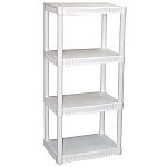 Plano 4-Tier Heavy-Duty Plastic Shelves, (22" X 14" X 48") $14.97