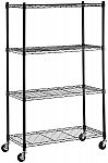 AmazonBasics 4-Shelf Shelving Unit w/ 3'' Casters $32.39 (Org $50)