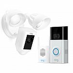 Ring Doorbell 2 with Chime Pro and Floodlight Cam $341.60
