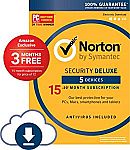 Symantec Norton Security Deluxe 5-Device 15-Month Subscription $15