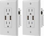 2-Pack Dynex 2.4Amp USB Wall Outlets $15