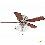 Hampton Bay Maris 44 in. LED Indoor Brushed Nickel Ceiling Fan with Light Kit $50.88 and more