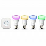 Philips Hue White & Color Ambiance A19 4-Bulb Kit (Refurb, Gen 3) $102