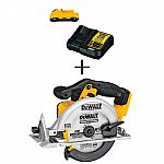 DEWALT 20-Volt MAX Lithium-Ion Cordless 6-1/2 in. Circular Saw (Tool-Only) with Bonus Battery Pack 3.0Ah and Charger $119 and more