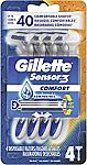Gillette Sensor3 Smooth Shave Disposable Razor, 4 Count $1.49