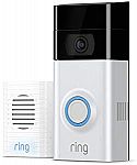 Certified Refurbished Ring Video Doorbell 2 + Certified Refurbished Ring Chime $99