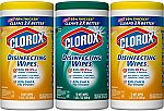 Clorox Disinfecting Wipes Bleach Free Cleaning Wipes 75Ct Each (Pack of 3) $7
