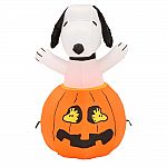 Gemmy 36" Inflatable Snoopy in Pumpkin with Woodstock $20
