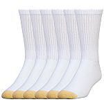 6-Pairs Gold Toe Crew or No Show Cotton Socks $9.59