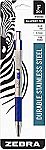 Zebra F-301 Ballpoint Stainless Steel Retractable Pen $1.73 and more