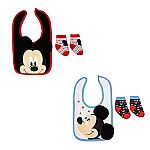 2-Pack Disney Baby Boy's Mickey Mouse Cotton Dress Bib and Socks $5