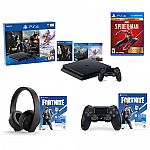PlayStation 4 Slim 1TB Greatest Hits Console Bundle with Spider-Man Game, PS4 Wireless Gold Headset & Extra Controller $330 + $90 Kohl's cash