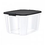 Bella Storage Solution 18-Gallon (69-Quart) Clear Tote with Latching Lid $6.98, HDX 27 Gal. Tough Storage Tote $6.98