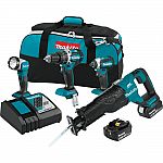 Makita 18V LXT Lithium-Ion Brushless Cordless Combo Kit (4 Piece) $236