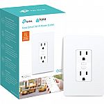 TP-Link KP200 Kasa Smart Wi-Fi In-Wall Power Outlet $16