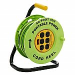 Southwire 12/3 50-Foot Heavy Duty Power Station Cord Reel, with 6 Grounded Outlets $30 (Was $100)
