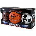 Epic Assorted 3 Sport Ball Pack (Football, Basketball, & Soccer Ball) $4.28 Pickup (YMMV)