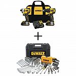 DEWALT ATOMIC 20-Volt MAX Li-Ion Brushless Cordless Compact Drill/Impact Combo Kit + Tool Set (142-Piece) $199