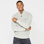 Nautica Mens Quarter Zip Ribbed Front Sweater $19