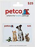 Amazon - $25 Regal Gift Card $20, $25 Petco Gift Card $20