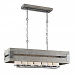 Up to 47% Off Select Lighting: Ackwood 7-Light Grey Wood Rectangular Chandelier $137 (orig. $238) & More
