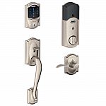 Up to 41% Off Select Smart Locks (Schlage, Kwikset and more): Schlage Camelot Satin Nickel Connect Smart Door Lock $179