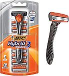 BIC Hybrid3 Comfort Men's Disposable Razor, 1 Handle 6 Cartridges $2