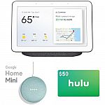 Google Home: Hub + Mini + $50 Hulu Gift Card $129