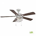 Home Decorators Collection Ellard 52 in. LED Brushed Nickel Ceiling Fan $90 (50% Off) & More + Free Shipping
