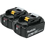 2-Pack Makita BL1850B-2 18 Volt LXT Lithium-Ion 5.0Ah Battery $98 (Org $299)