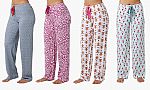 Women's 100% Cotton Pajama Knit Pants (4-Pack) $8