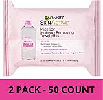 50-Count Garnier SkinActive Micellar Makeup Remover Wipes $5.09
