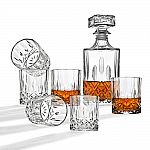 7-Piece Studio by Godinger Whiskey Decanter Set (Diamond Design) $17