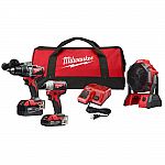 Milwaukee M18 18V Li-Ion Brushless Cordless Hammer Drill/Impact Combo + Cordless Fan $219
