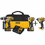 DEWALT 20-Volt Cordless Hammer Drill/Impact Driver Combo Kit $229 & More Up to 59% Off