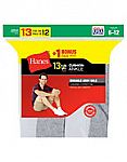26-Pairs Hanes Men's Cushion Crew or Ankle Socks $20