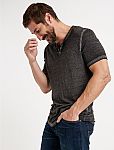 Lucky Brand Men's Venice Burnout Notch Tee $5 & More + Free Shipping